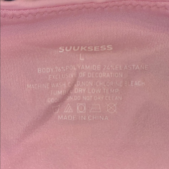 NWT SUUKSESS Padded Open Back Boat Neck Tank Tops Double Lined Large Pink - Picture 7 of 7